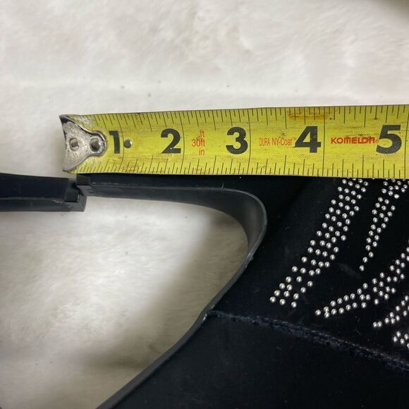 Me too  Eliza black faux suede ankle boots embellished with  silver studs SZ11M - Picture 10 of 11